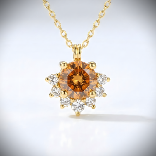 Moissanite Gold Plated 925 Silver Necklace