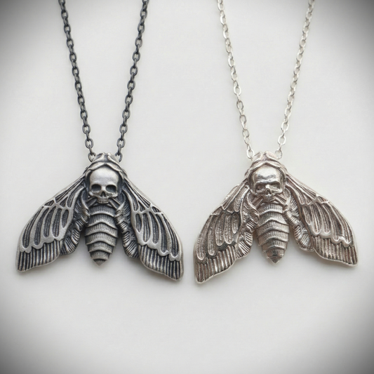 Mini Mini Skull 925 Oxidized Silver Necklace