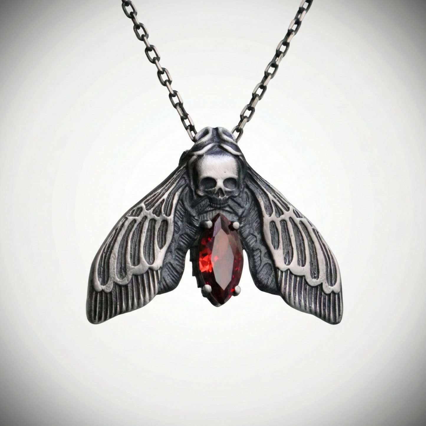 Mini Mini Skull 925 Oxidized Silver Necklace