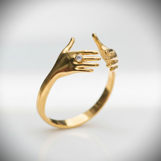 Eller 925 Gümüş Altın Kaplama Yüzük (Tüm Maden Seçenekleri)