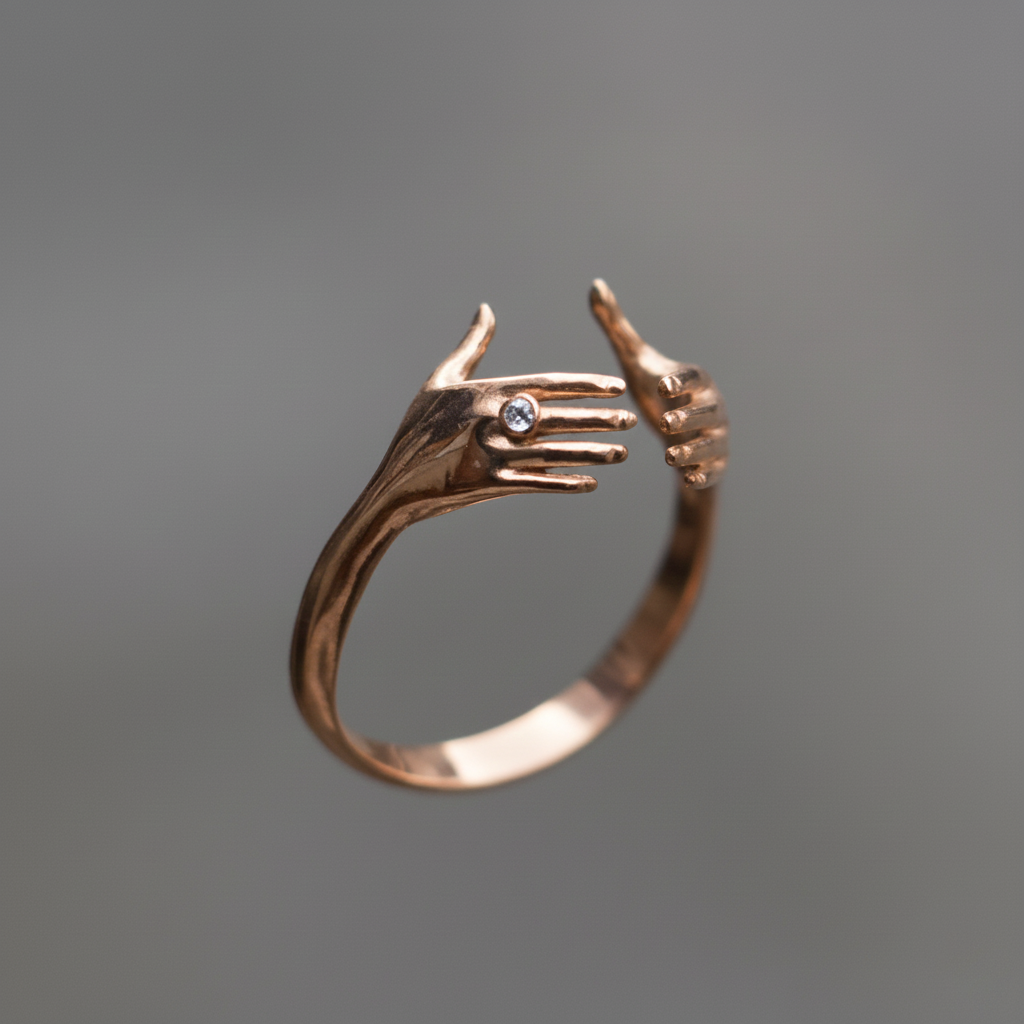 Eller 925 Gümüş Altın Kaplama Yüzük (Tüm Maden Seçenekleri)