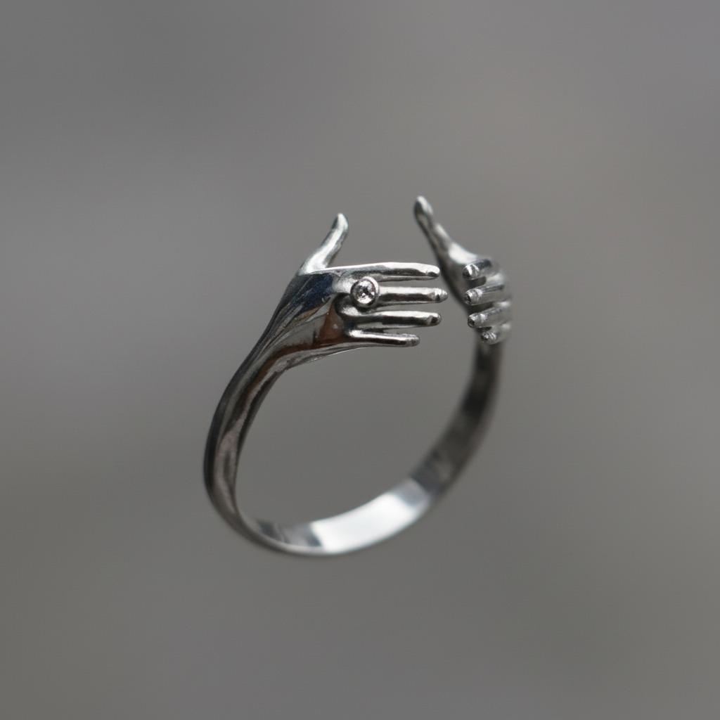 Eller 925 Gümüş Altın Kaplama Yüzük (Tüm Maden Seçenekleri)