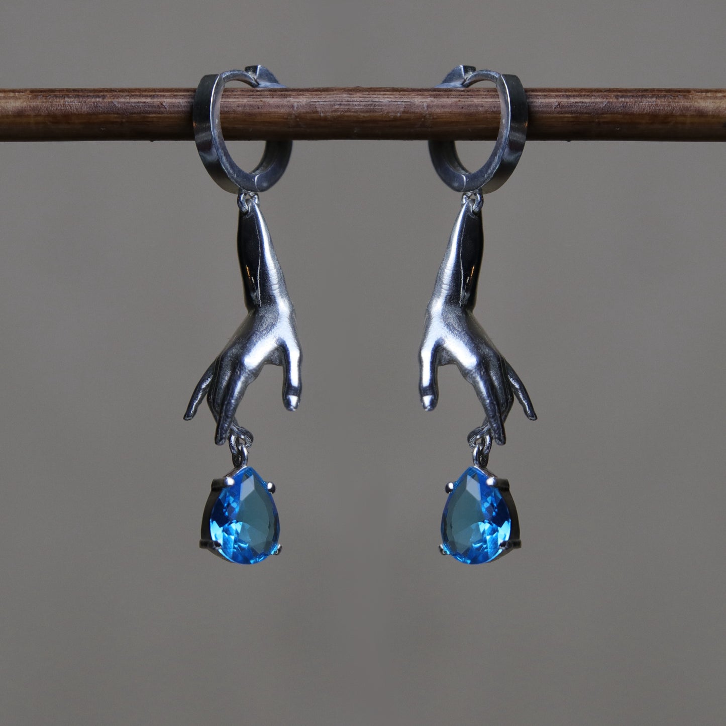 925 Silver Earring with Drop Jade Stone