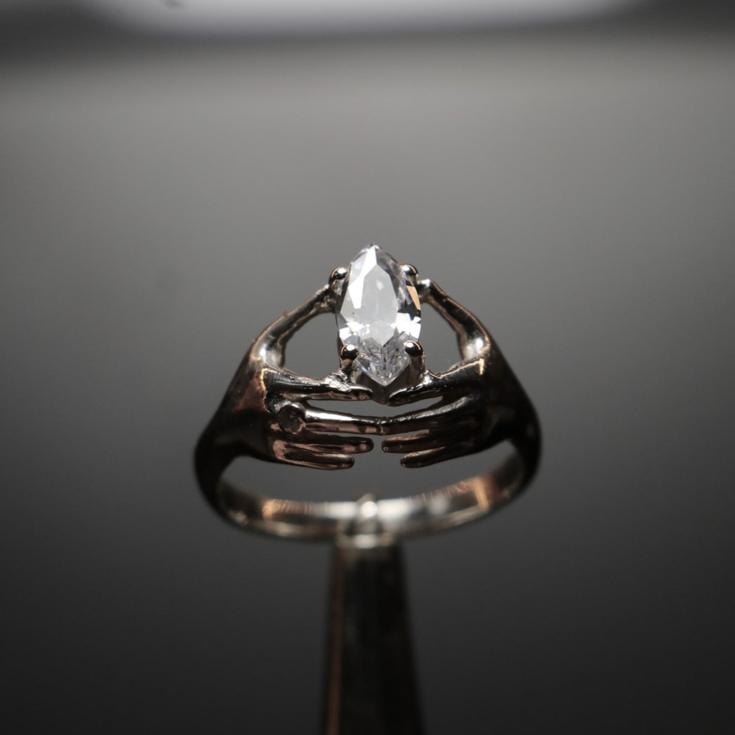 Hands Marquise Moissanite 925 Silver Ring