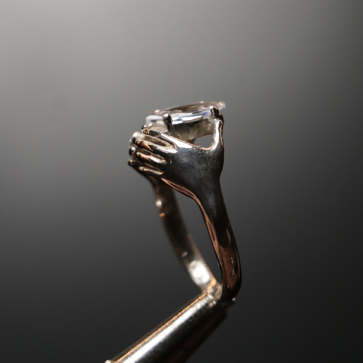 Hands Marquise Moissanite 925 Silver Ring