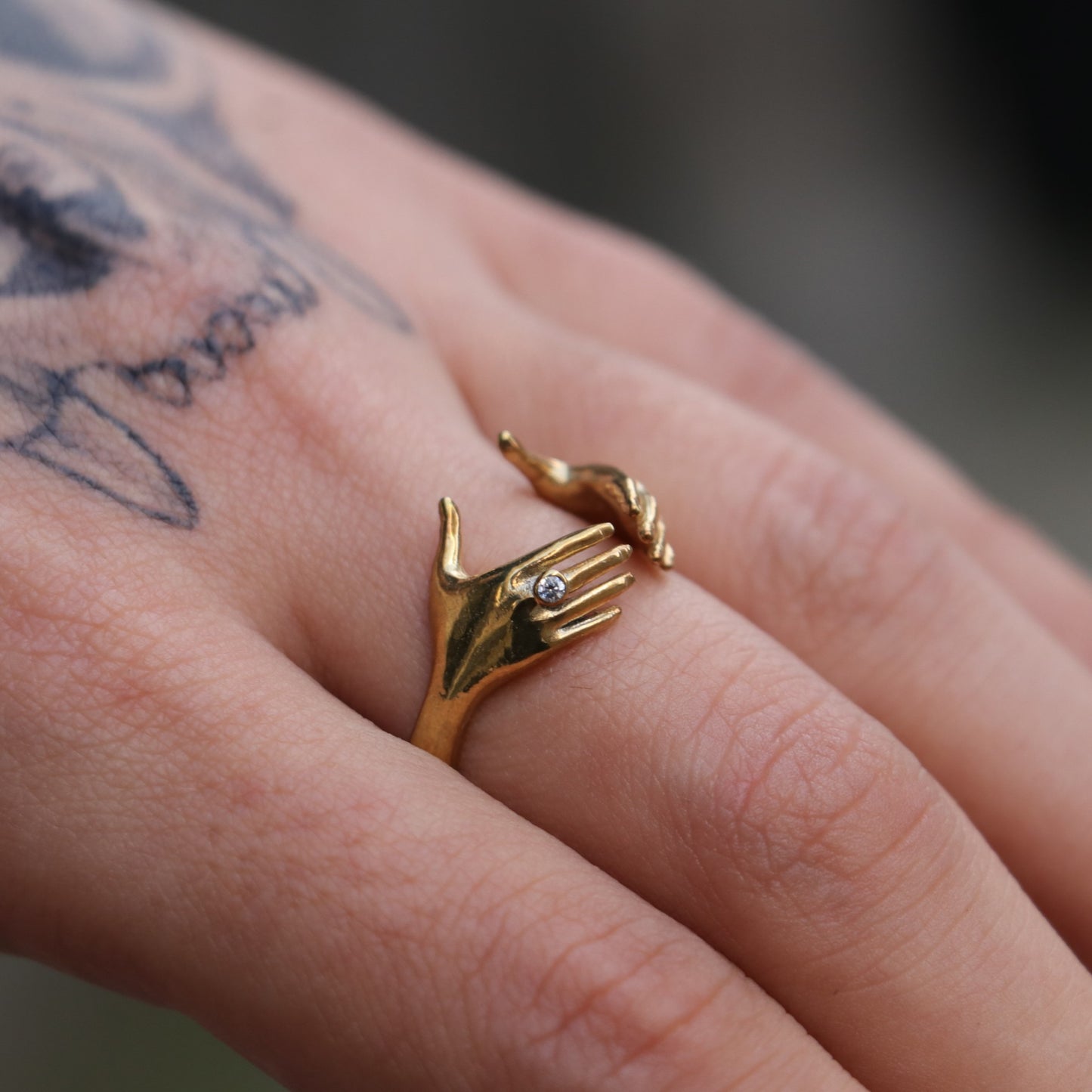 Eller 925 Gümüş Altın Kaplama Yüzük (Tüm Maden Seçenekleri)