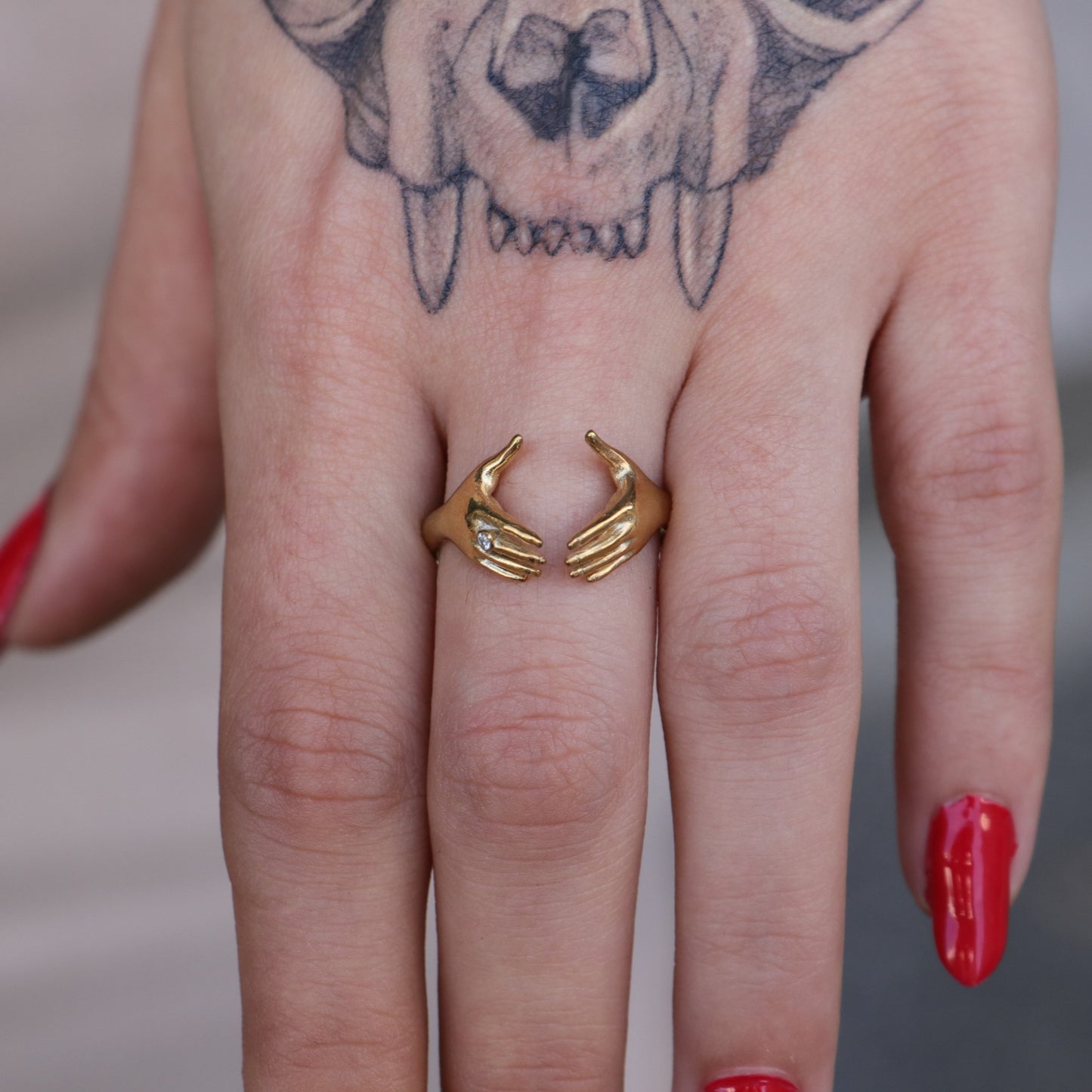 Eller 925 Gümüş Altın Kaplama Yüzük (Tüm Maden Seçenekleri)