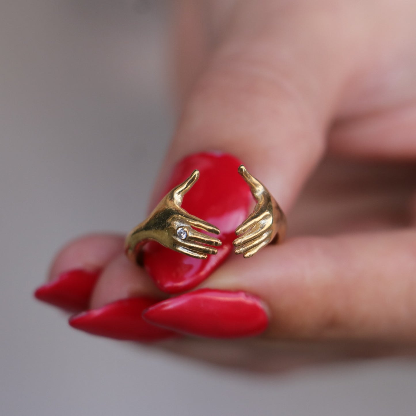 Eller 925 Gümüş Altın Kaplama Yüzük (Tüm Maden Seçenekleri)