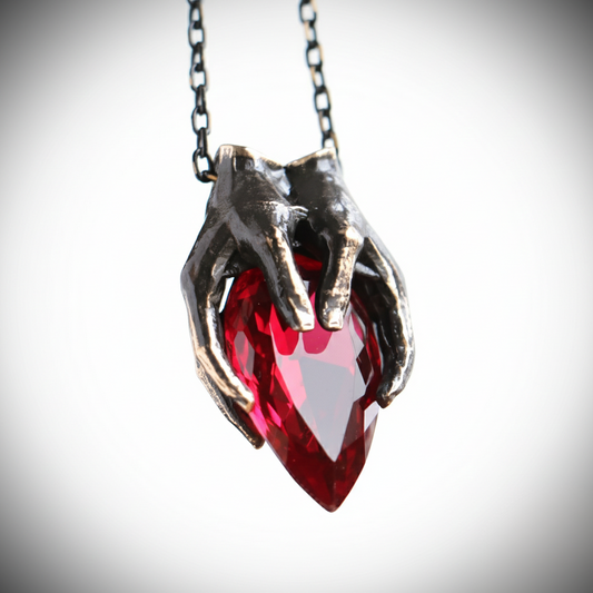 Drop Garnet Stone Palm Necklace