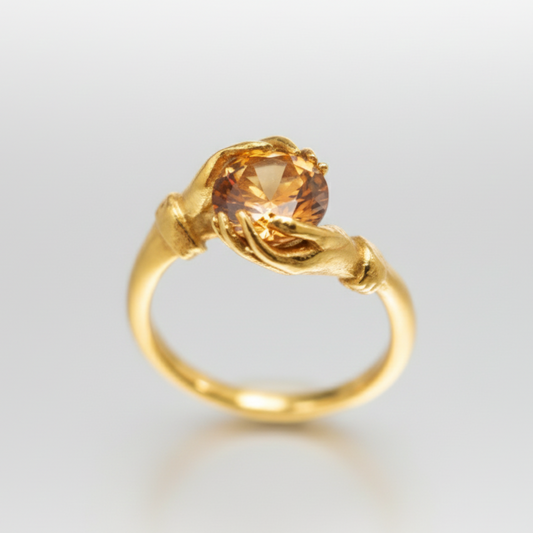 Secrets of the Universe Aquamarine 925 Silver Gold Plated Ring