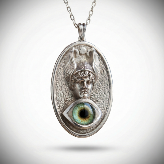 Hazel Eye Large 925 Silver Necklace