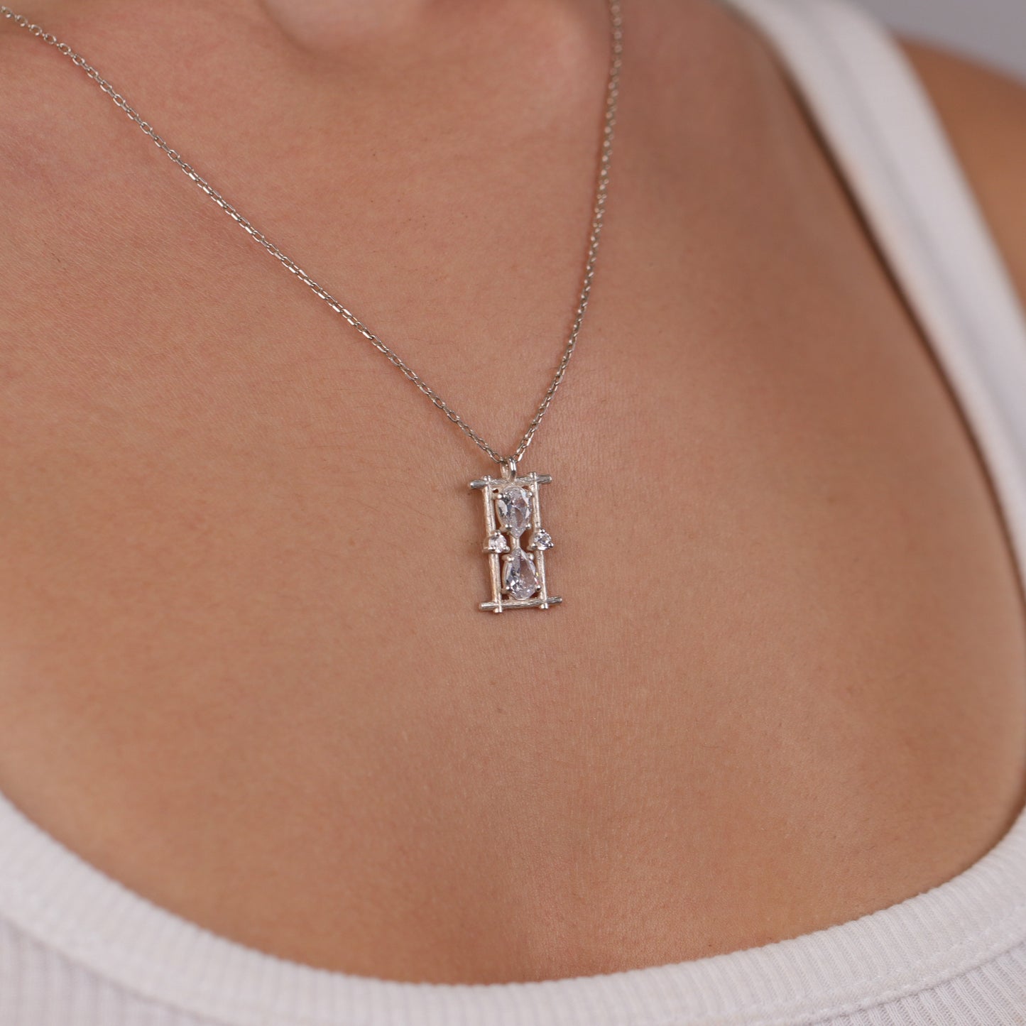 Drop Emerald 925 Silver Necklace