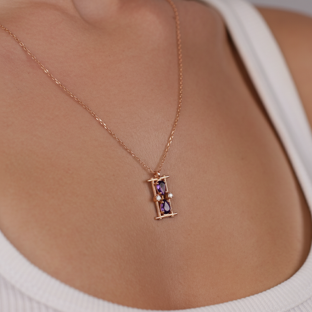 Drop Emerald 925 Silver Necklace