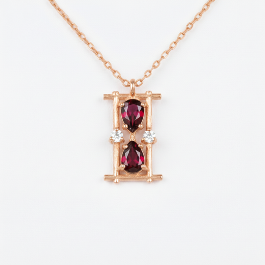 Kum Saati 925 Gümüş Kolye (Tüm Taşlar)