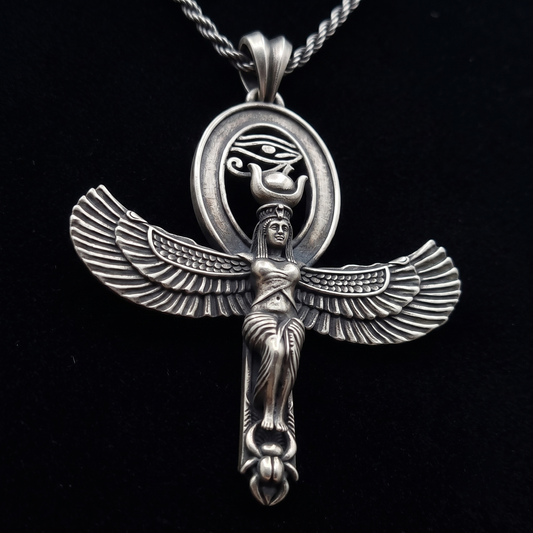 Mısır Tanrıçası İsis Ankh 925 Gümüş Kolye