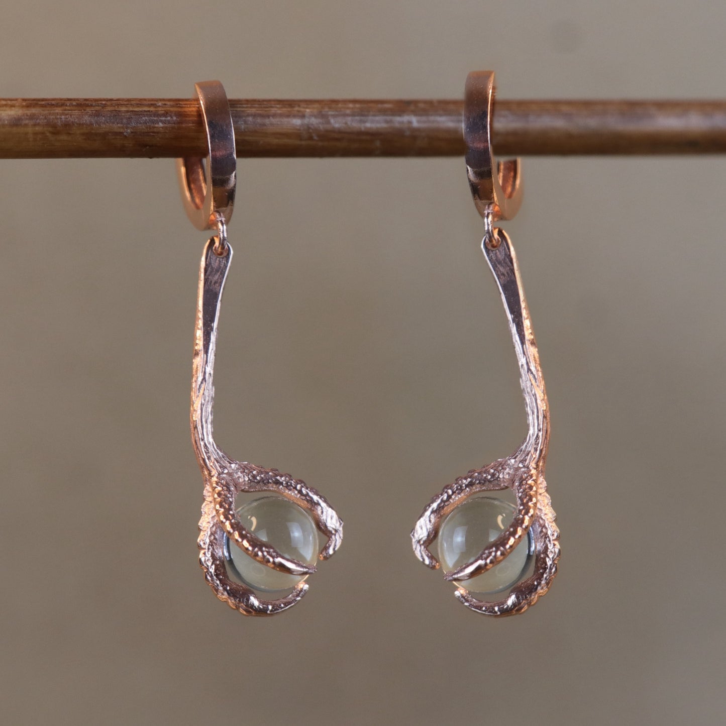 Garnet Claw Earrings