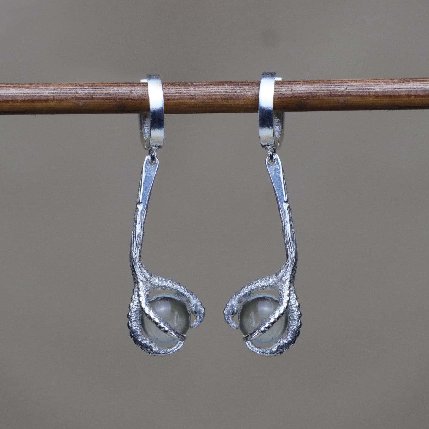 Garnet Claw Earrings