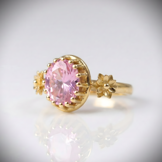 Lotus Yüzük (Tüm Taş ve Maden Seçenekleri)