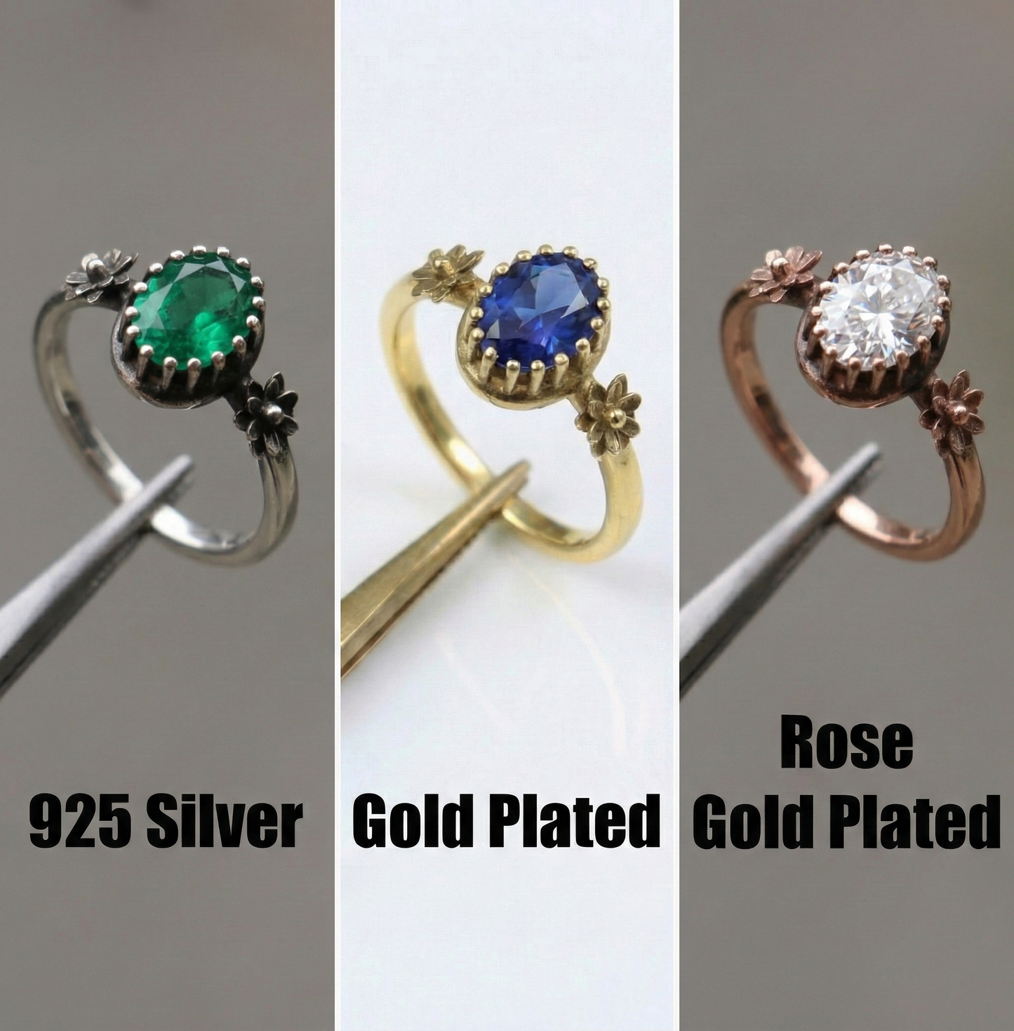 Lotus Yüzük (Tüm Taş ve Maden Seçenekleri)