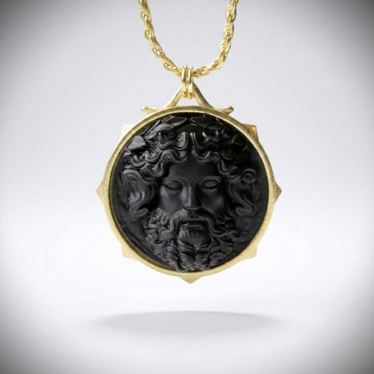 Marble Lion 925 Silver Gold Plated Necklace