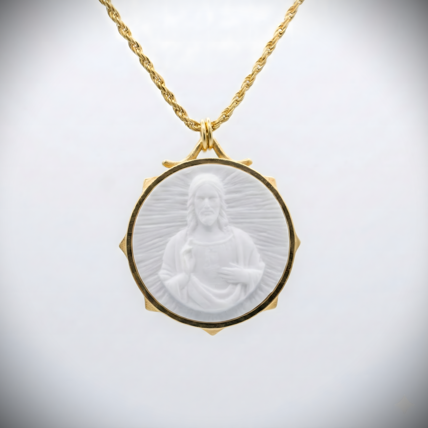 Marble Lion 925 Silver Gold Plated Necklace