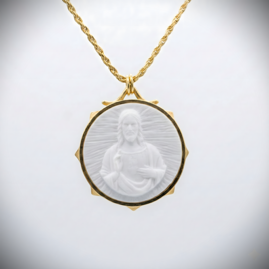 Marble Lion 925 Silver Gold Plated Necklace