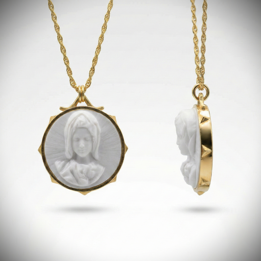 Marble Lion 925 Silver Gold Plated Necklace