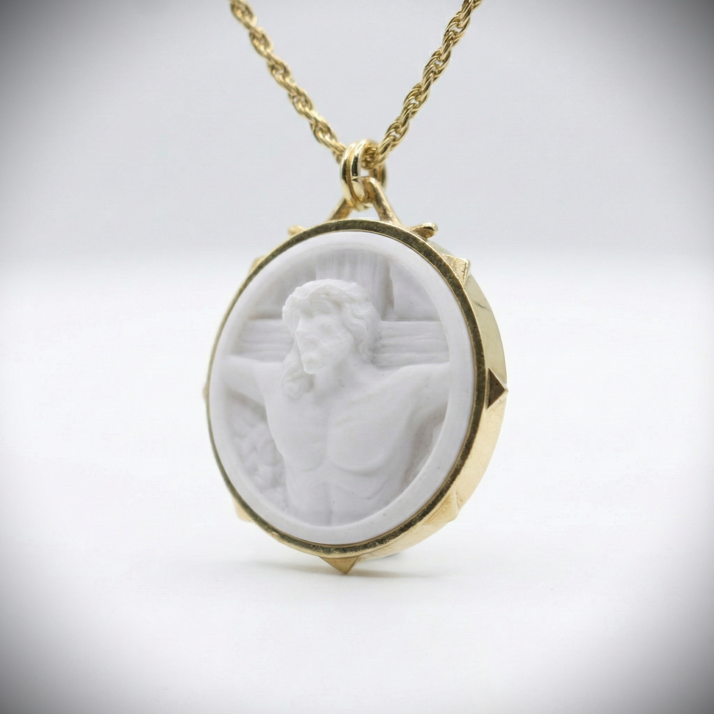 Marble Lion 925 Silver Gold Plated Necklace