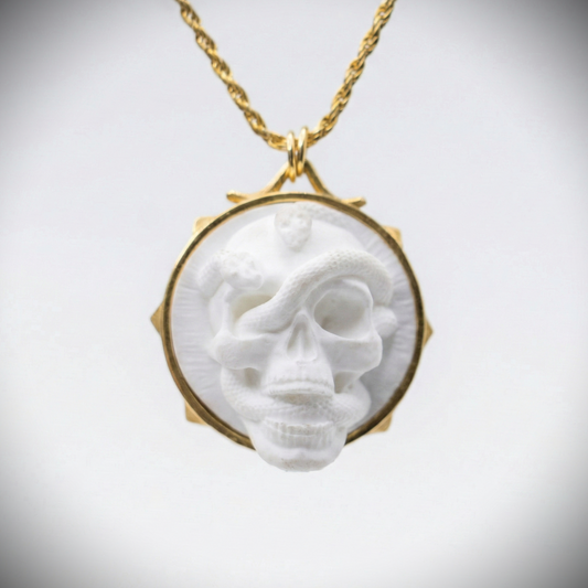 Marble Lion 925 Silver Gold Plated Necklace