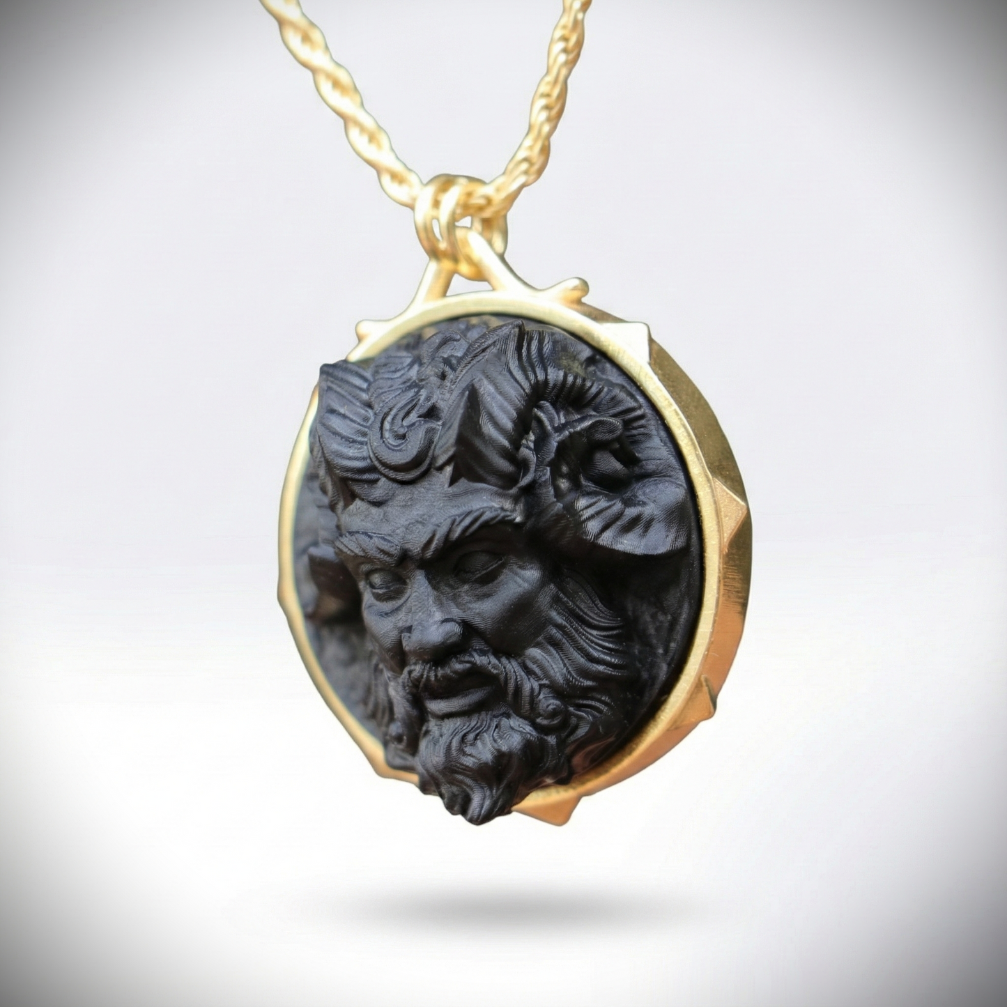 Marble Lion 925 Silver Gold Plated Necklace
