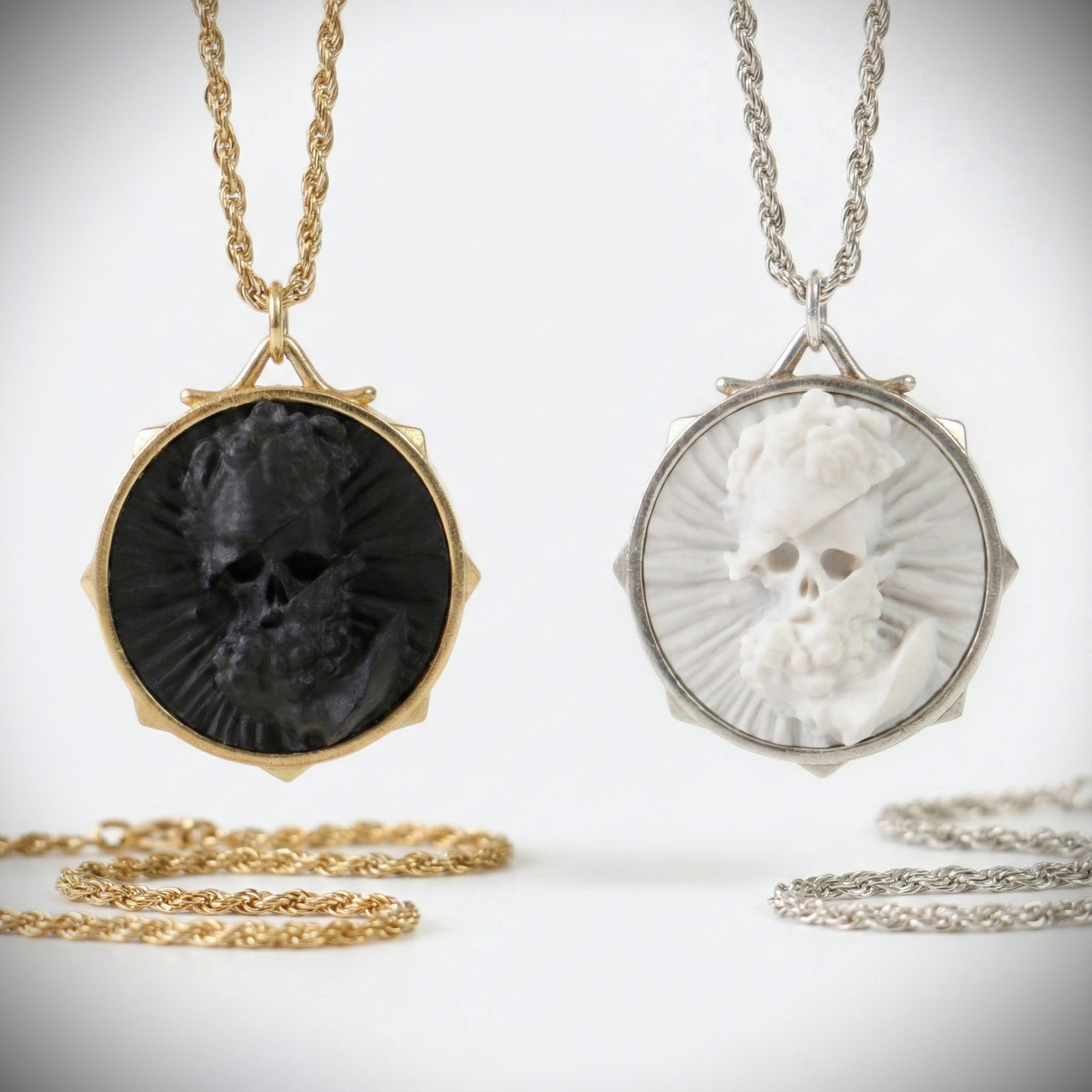 Marble Lion 925 Silver Gold Plated Necklace