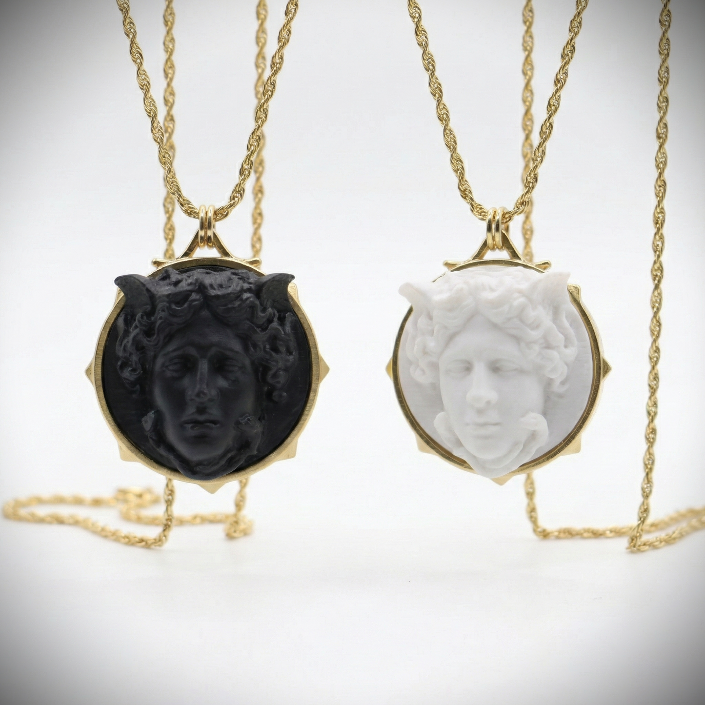 Marble Lion 925 Silver Gold Plated Necklace