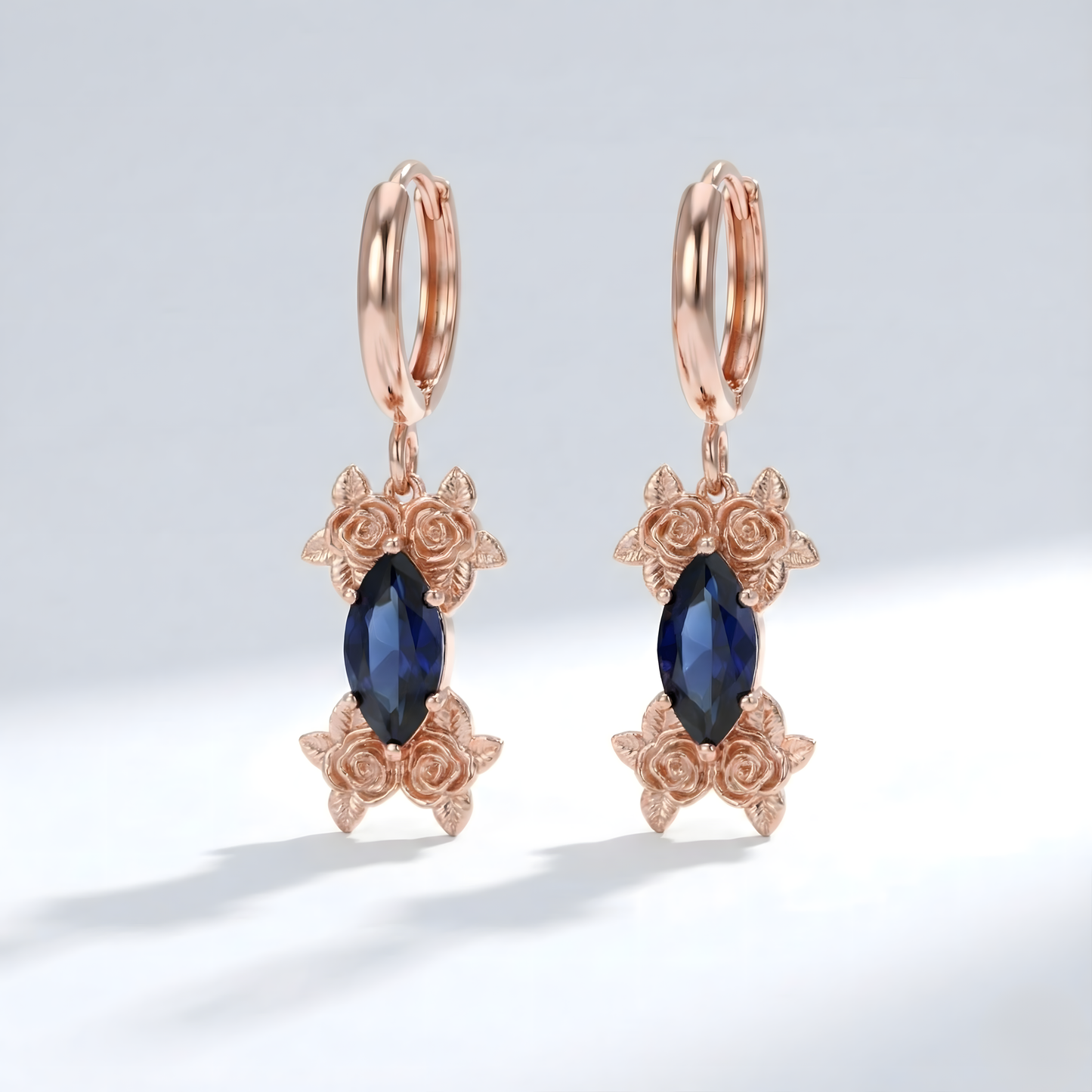 Markiz Garnet Gül Küpe (Tüm Taş ve Maden Seçenekleri)