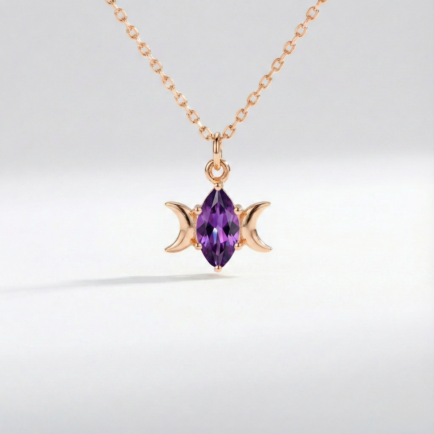 Marquise Amethyst 925 Silver Necklace
