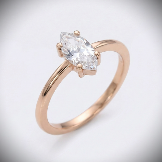 Markiz Taşlı Yüzük (Tüm Taş ve Maden Seçenekleri)