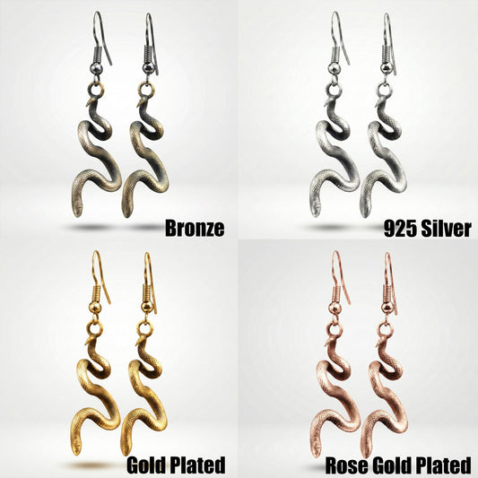 925 Silver Snake Earrings