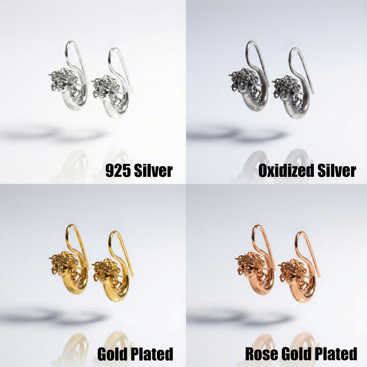 925 Silver Earring with Drop Jade Stone