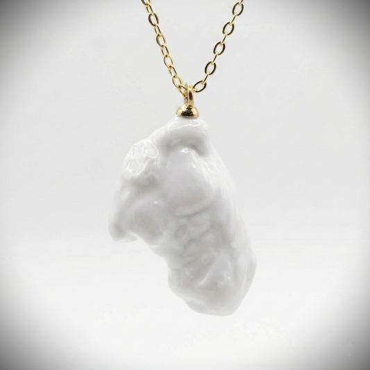 Marble Lion 925 Silver Gold Plated Necklace