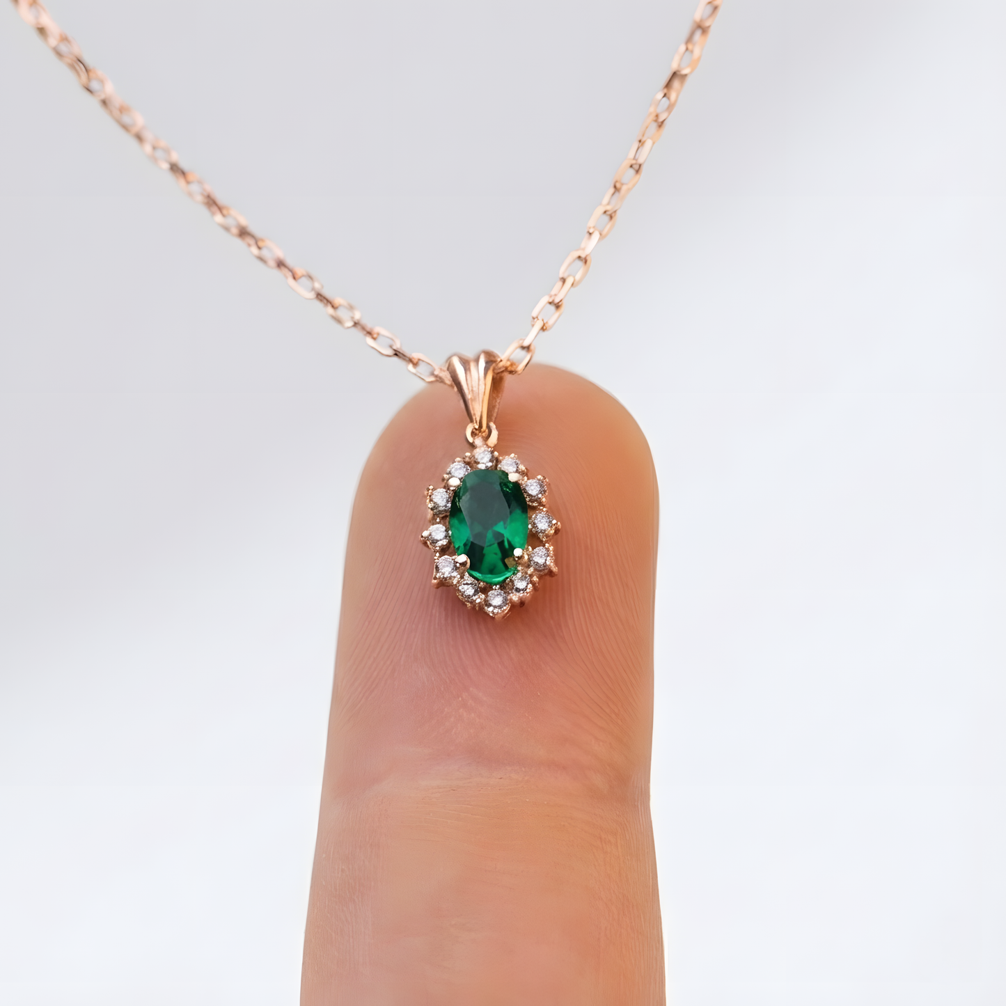 Oval Safir ve Mozanit Taşlı 925 Gümüş Kolye (Tüm Taş ve Maden Seçenekleri)