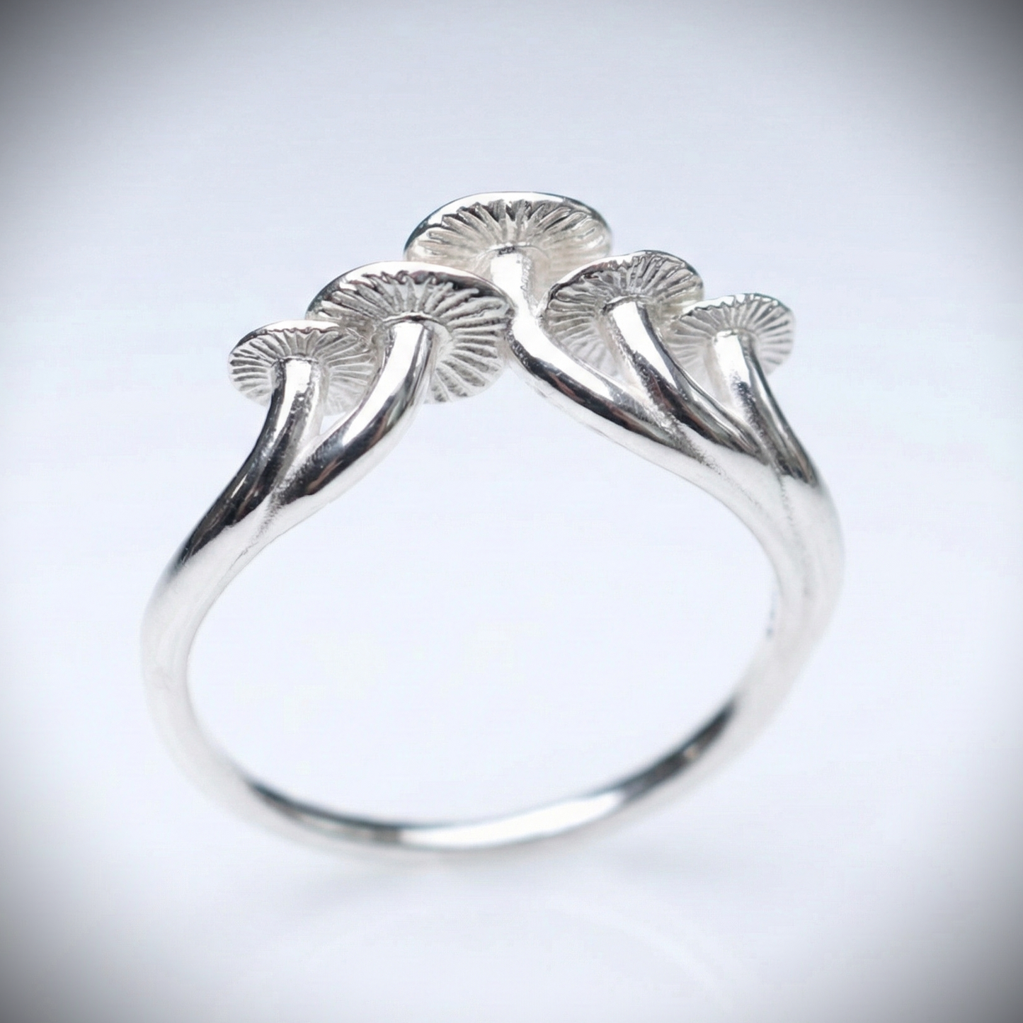 Mushroom 925 Matte Silver Ring