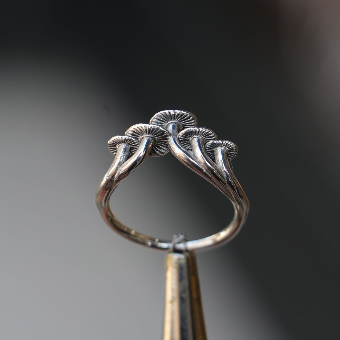 Mushroom 925 Matte Silver Ring