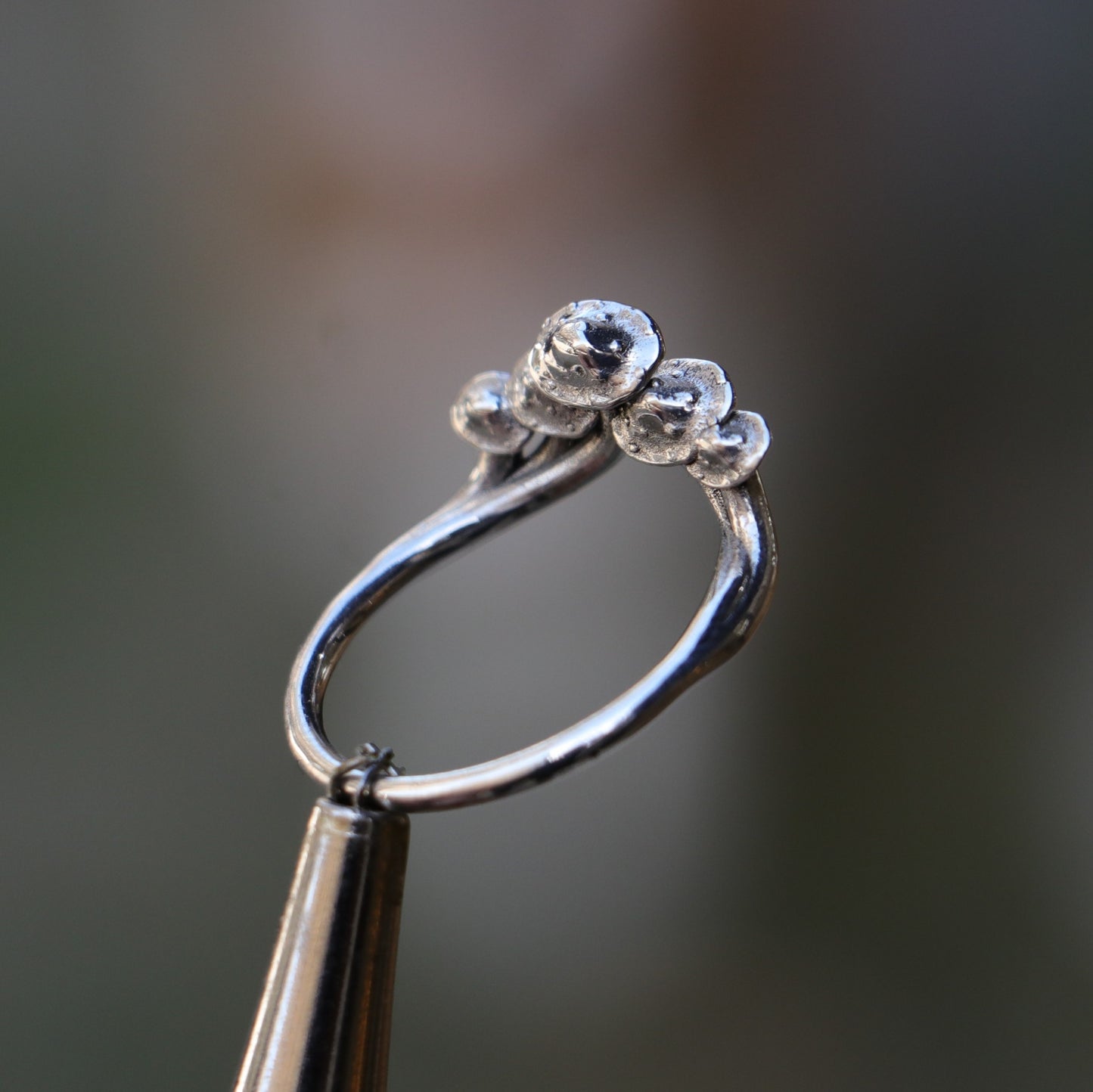 Mushroom 925 Matte Silver Ring