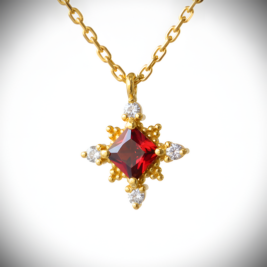 Princess Amethyst and Moissanite 925 Silver Necklace