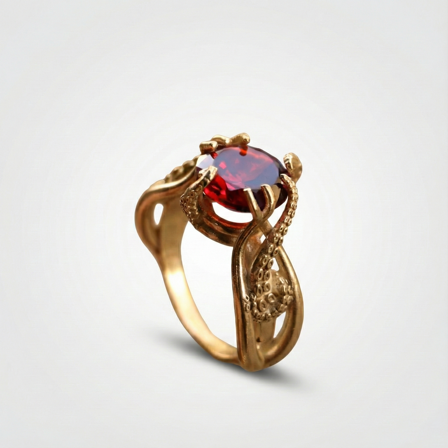 Ahtapot 925 Gümüş Yüzük (Tüm Taş ve Maden Seçenekleri)