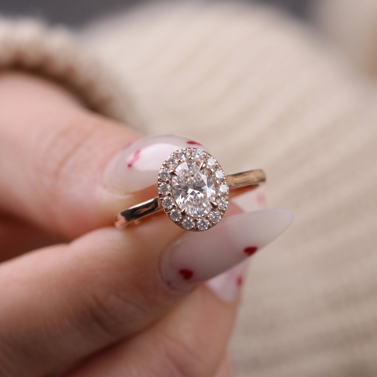 1.25 Karat Pırlanta ya da Mozanit 14 Ayar Rose Altın Yüzük
