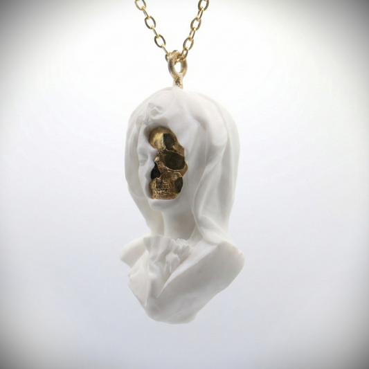 Marble Lion 925 Silver Gold Plated Necklace