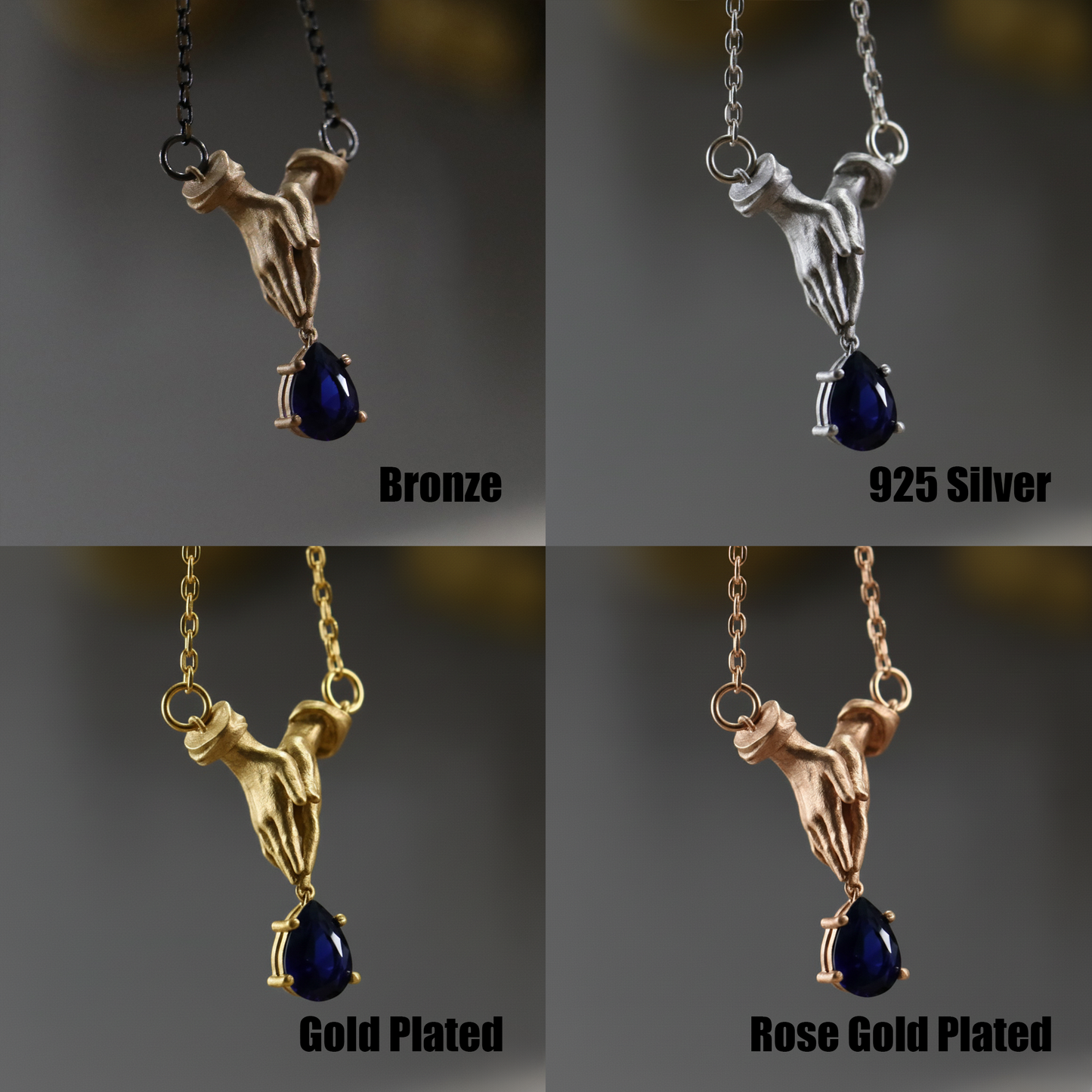 Pray Garnet Praying Hands Necklace