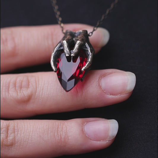 Drop Garnet Stone Palm Necklace
