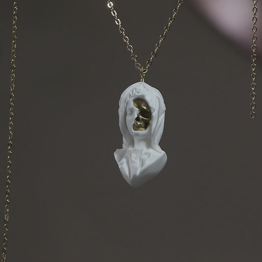 Marble Lion 925 Silver Gold Plated Necklace