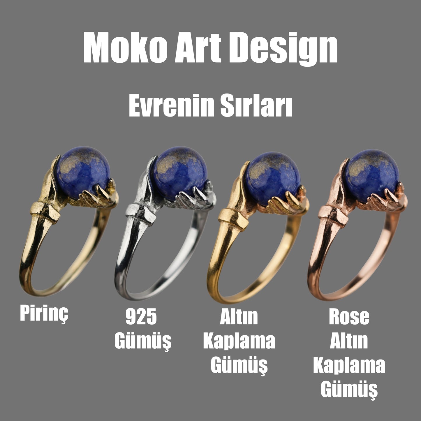 Evrenin Sırları Dünya Yüzük (Tüm Taş ve Maden Seçenekleri)